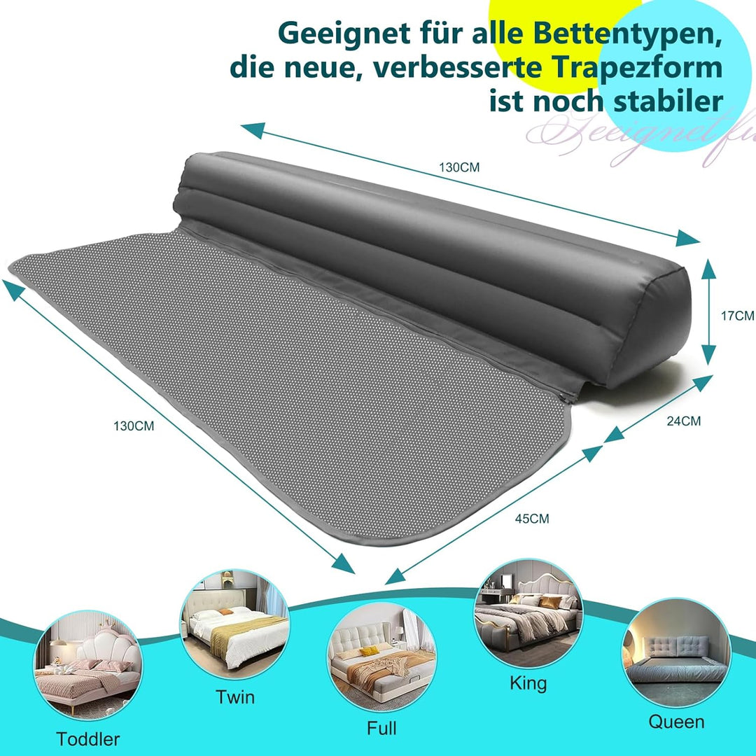 Fwiull Aufblasbarer Rausfallschutz Kinder Bett Reise(130cm),Sicherheitsgeländer für Kinder,Reise Rau