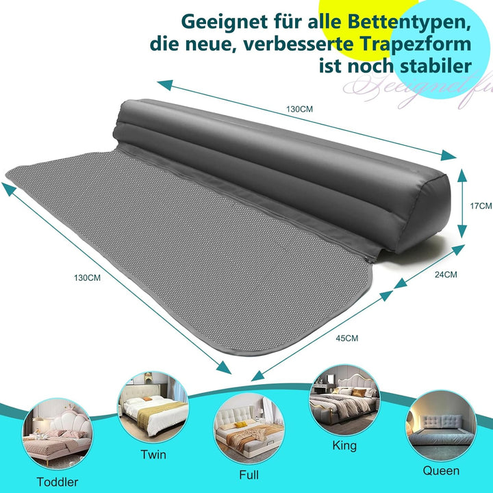 Fwiull Aufblasbarer Rausfallschutz Kinder Bett Reise(130cm),Sicherheitsgeländer für Kinder,Reise Rau