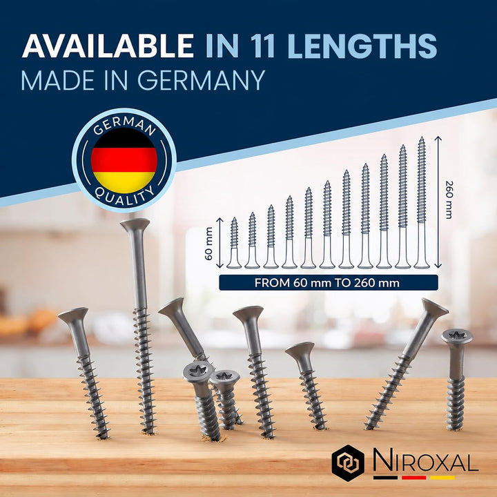 Schrauben Torx Edelstahlschrauben 10x120 Edelstahl V2A rostfrei Spanplattenschrauben für Holz Teilge