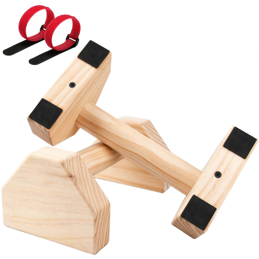 JOYBOY Liegestützgriffe Holz,Push-Up Bars,Premium Liegestützgriffe für Fitness,Holz Parallettes Cali