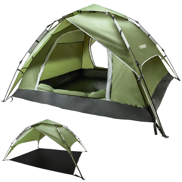 Yorbay 2 in 1 Pop Up Camping Zelte, doppelwandig Wasserdicht UV-Schutz Kuppelzelte Wurfzelte für Fam