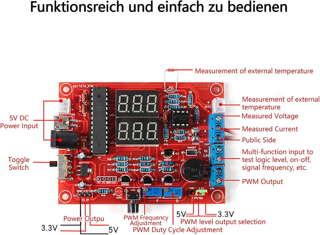 EIELE Multifunktionales elektronisches Instrumentenlötgerät Misst Spannung, Strom, Temperatur usw Ba