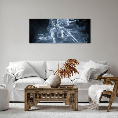 Panorama Bilder auf Leinwand 100x40cm Leinwandbild Mädchen rauch nebel kunst Gross Wanddeko Bild Sch