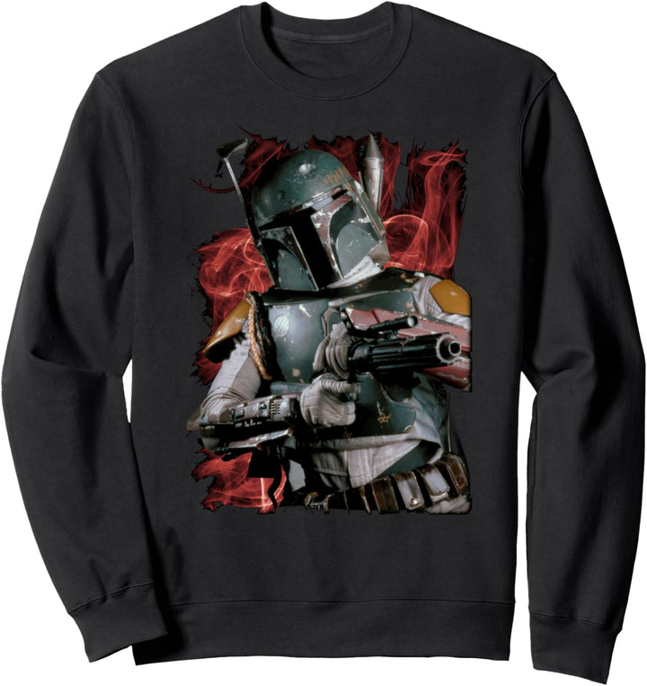 Star Wars Boba Fett Ready To Fire Detailed Photo Sweatshirt
