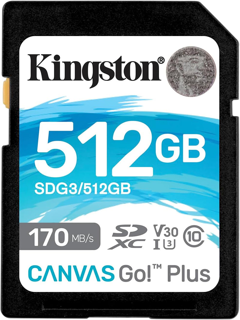 Kingston SDG3/512GB SD Speicherkarte ( 512GB SDXC Canvas Go Plus 170R C10 UHS-I U3 V30 ) SD-Karte 51