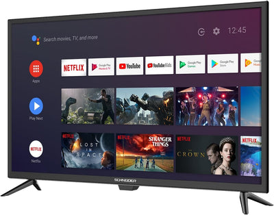 SCHNEIDER Fernseher 32 Zoll Smart TV (80cm) mit Android TV, Fernseher mit WLAN, HD, HDMI, USB, Dolby