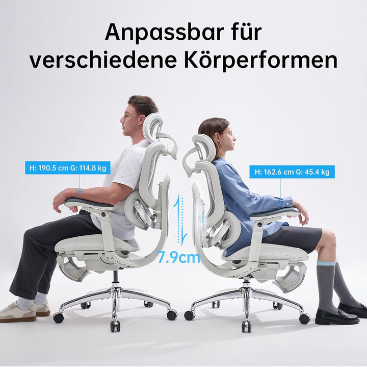 SIHOO Doro C300 V2 Ergonomischer Bürostuhl mit Fussstütze, Netz-Schreibtischstuhl mit 8D-Armlehnen,