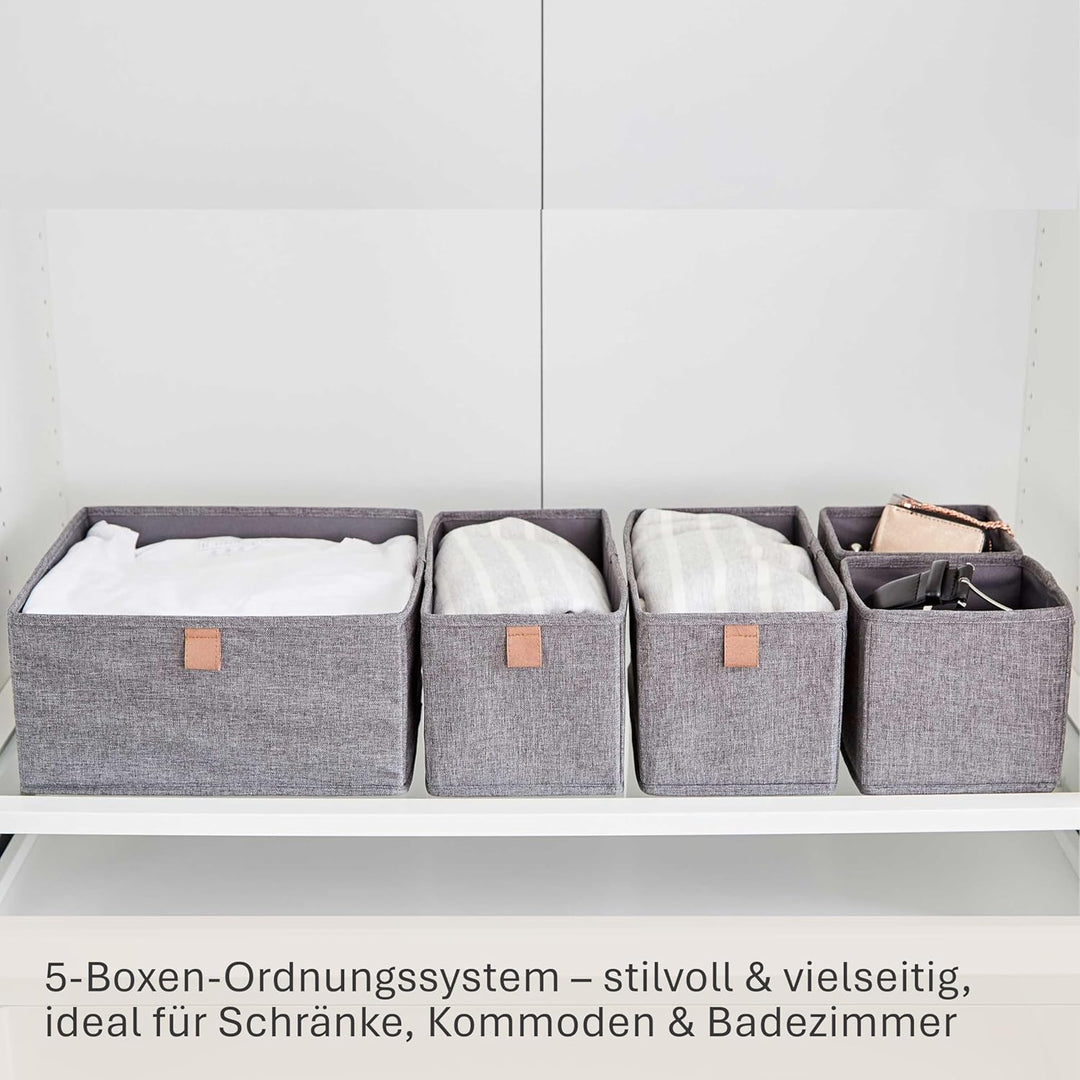 LOVE !T STORE !T Premium Home Storage | Schubladen Organizer Set 5 tlg. | 1x 30x30x15cm 2x 30x15x15c