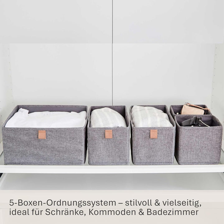 LOVE !T STORE !T Premium Home Storage | Schubladen Organizer Set 5 tlg. | 1x 30x30x15cm 2x 30x15x15c