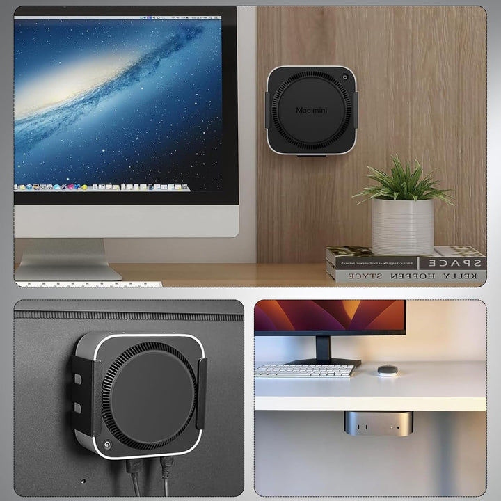 Untertischhalterung für Mac mini M4/M4 Pro 2024, Aluminium Wandhalterung mit VESA-Kompatibilität, Me