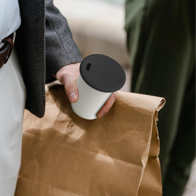 achilles Kaffeebecher mit Deckel, Kunststoffbecher, Mehrwegbecher, Trinkbecher, LFGB geprüft, spülma