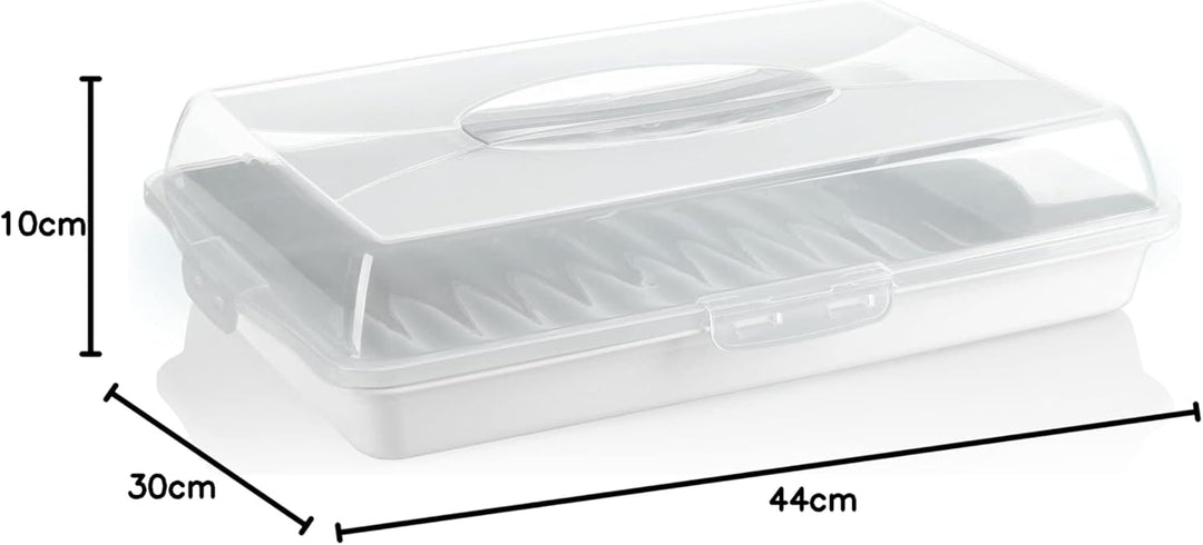 com-four® Kuchenbehälter - Transportbox für Kuchen und Lebensmittel - Aufbewahrungsbehälter mit Deck