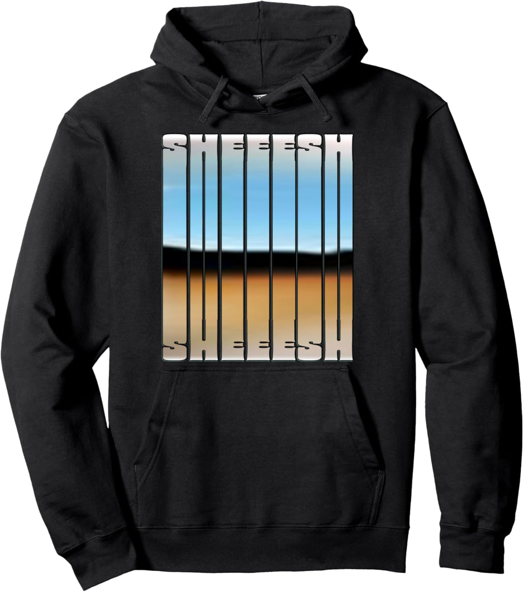 Sheesh! Funny Minimalist Teenager Exclamation 80s Font Pullover Hoodie