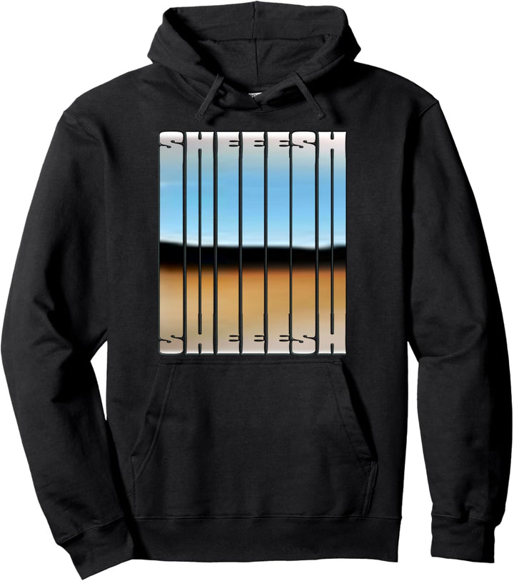 Sheesh! Funny Minimalist Teenager Exclamation 80s Font Pullover Hoodie