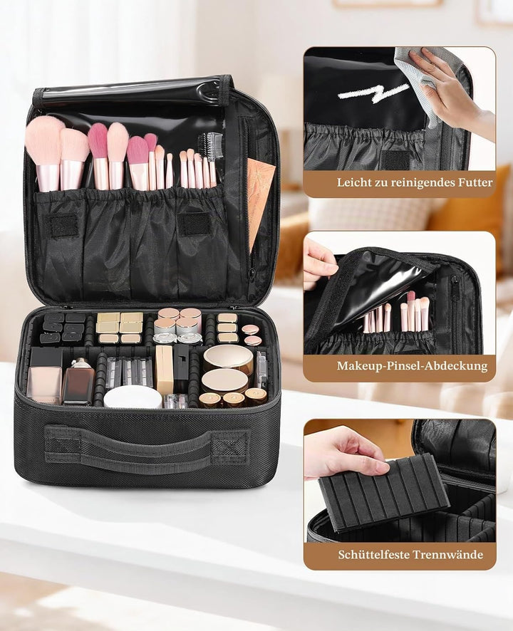 Luxspire Make up Tasche Kosmetiktasche Organizer, Professionelle Make Up Bag Kosmetikkoffer Etui Tra