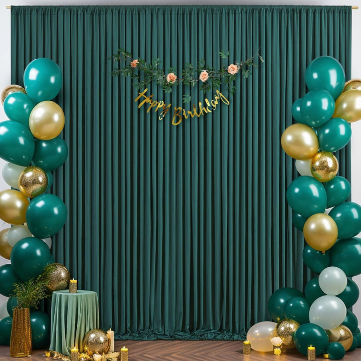 3×3 m Hunter Green Hintergrund Vorhang, Deko Hochzeit Dschungel Party Geburtstag Fotowand Hintergrun