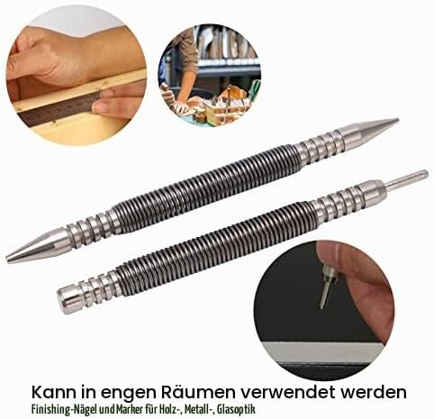 Federbelastetes Design Kohlenstoffstahl Material 3500PSI Impact Dual Head Nail Setter Pin Set, 2pcs