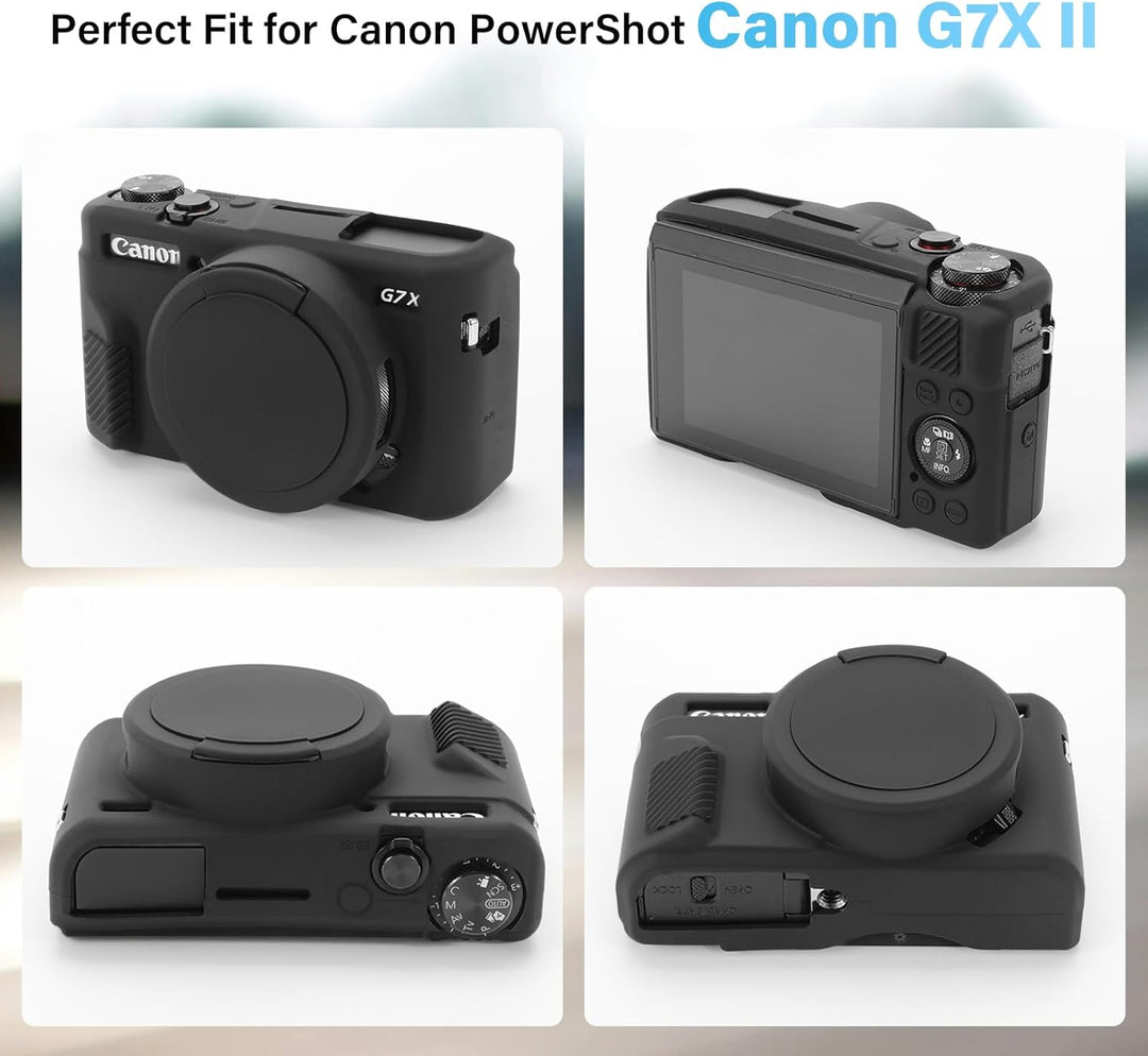 G7X II Kameratasche & LCD-Displayschutz-Zubehör-Set, weiche Silikonhülle für Canon Powershot G7X Mar