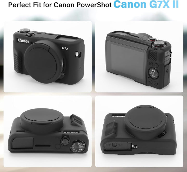 G7X II Kameratasche & LCD-Displayschutz-Zubehör-Set, weiche Silikonhülle für Canon Powershot G7X Mar