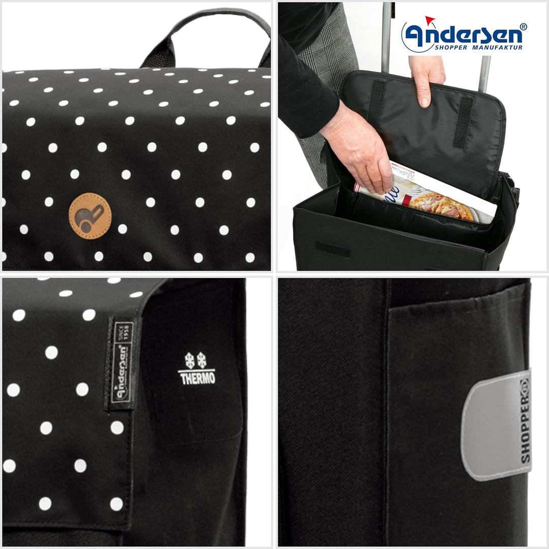 ANDERSEN Einkaufstrolley - Komfort Shopper Malit schwarz 49 L Einkaufswagen,langlebig,Thermo, klappb