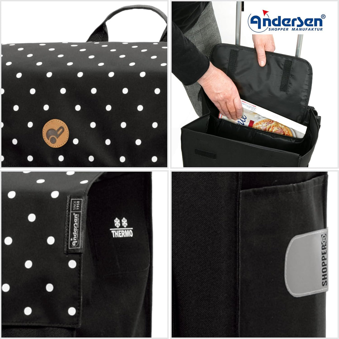 ANDERSEN Einkaufstrolley - Komfort Shopper Malit schwarz 49 L Einkaufswagen,langlebig,Thermo, klappb
