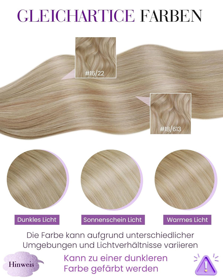 LaaVoo Microring Extensions Echthaar Blond 1g/s 50s Extensions Micro Loop Remy Menschliches Haar Gla