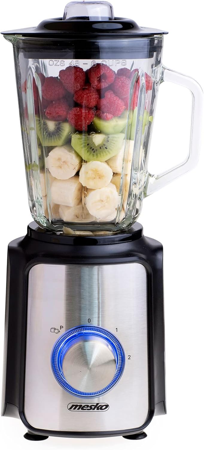 Mesko MS4080 Standmixer, 1,5 L Glas Krug, Mixer Smoothie Maker Maximale Leistung 1200W, Eiszerkleine