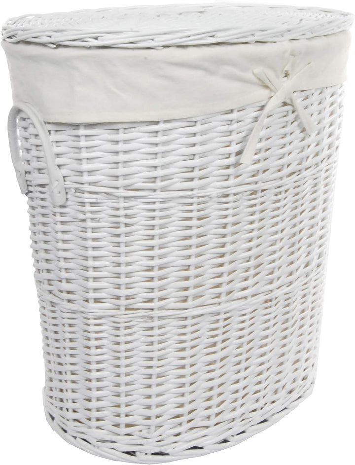 DVier Wäschekorb Laundry Weide weiss 55x42 H.62 08WOval-c