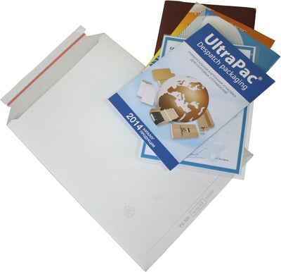 Versandtaschen weiss Vollpappe Karton für DIN A5-250x175mm- bis 50mm Füllhöhe (PS.101) (100)