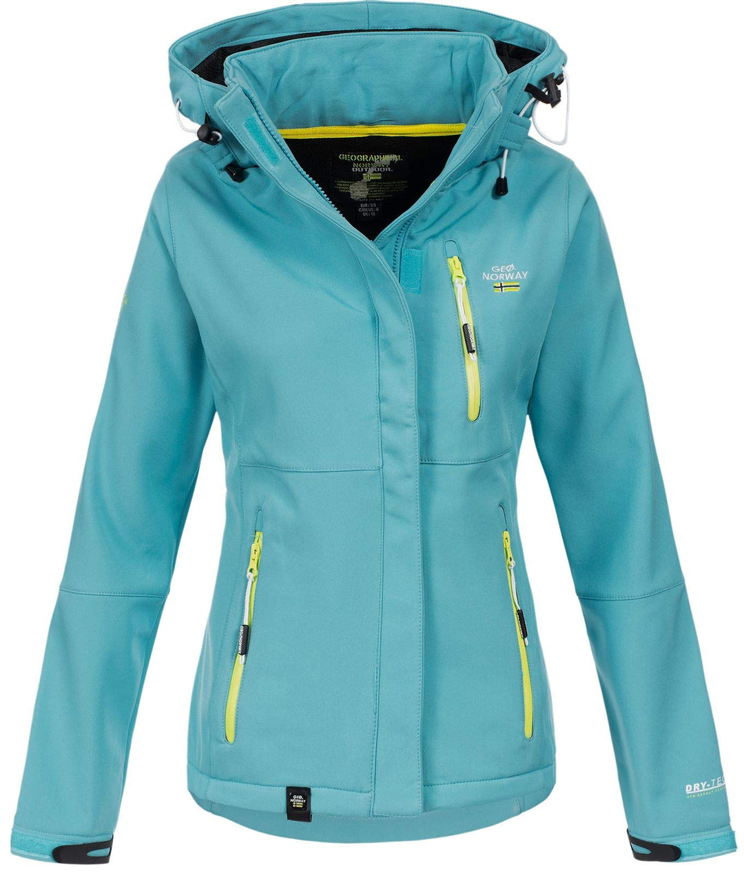 Geographical Norway Damen Softshell Jacke mit Kapuze Outdoor S Turquoise, S Turquoise