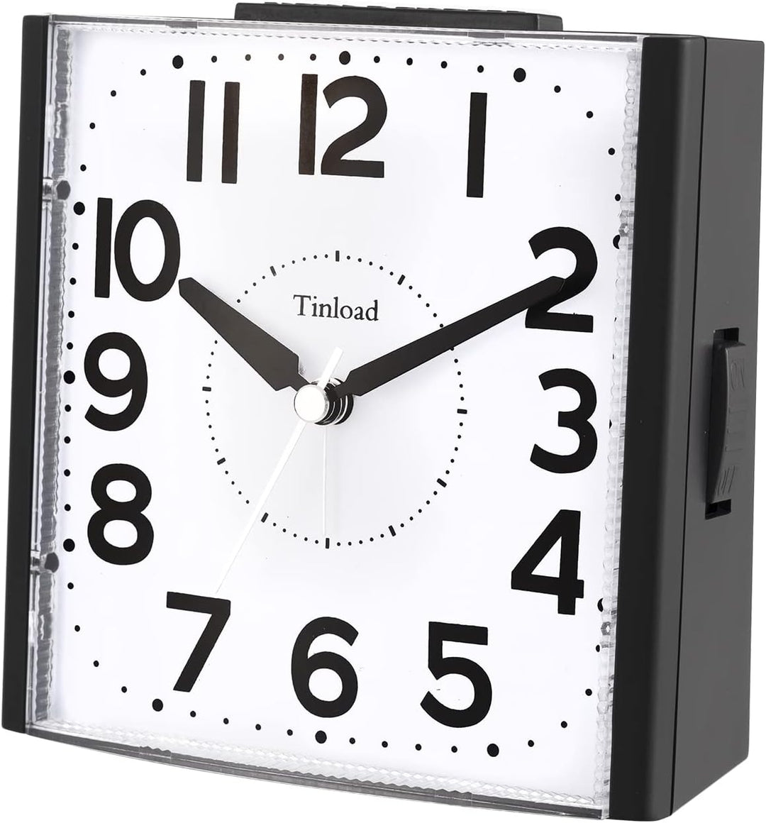 Tinload Analog Seniorenwecker mit Nachtlicht, 4.7 Zoll grosses Zifferblatt, Tischuhr mit Schlummerfu