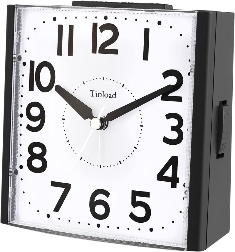 Tinload Analog Seniorenwecker mit Nachtlicht, 4.7 Zoll grosses Zifferblatt, Tischuhr mit Schlummerfu