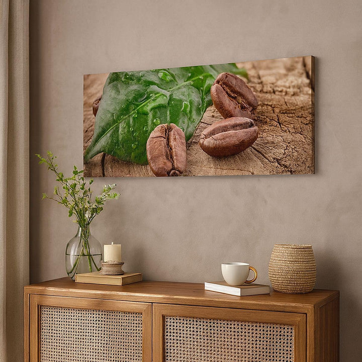 Wandbilder Dekoration Wohnzimmer Aroma Kaffee Pflanze Samen Panorama Bilder auf Leinwand 120x50cm Le