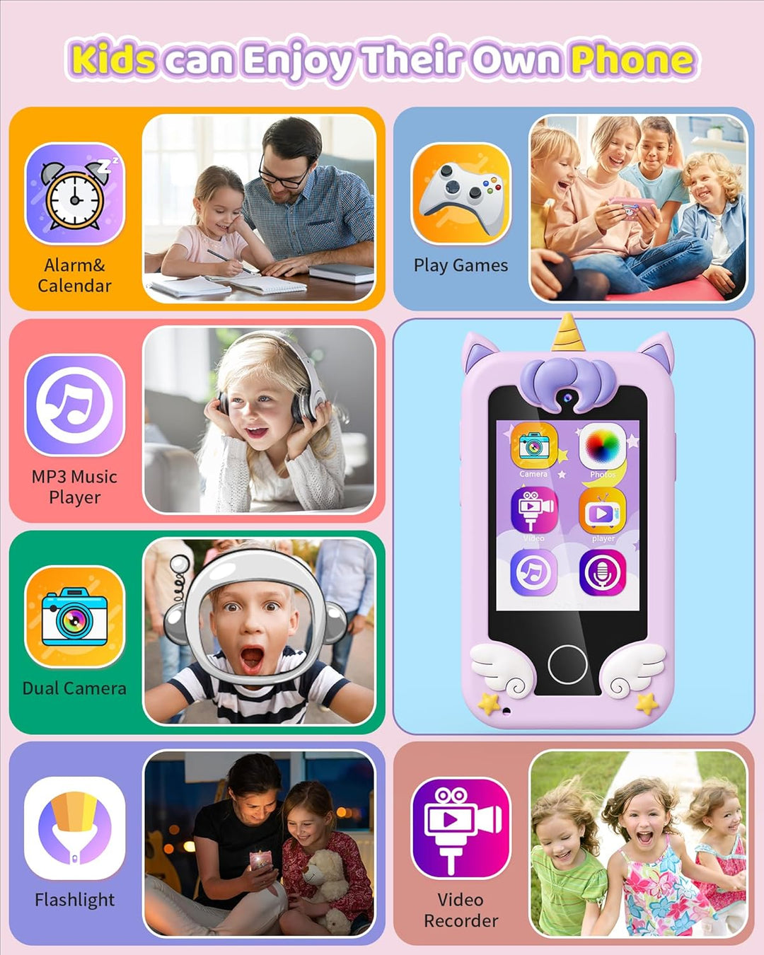 Kinder Handy Smartphone Spielzeug, Einhorn-Geschenke und Spielzeuge für Mädchen und Jungen im Alter