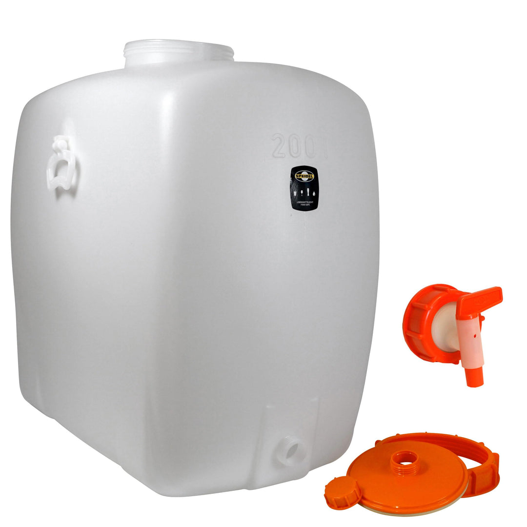Lebensmittelechtes Speidel Getränkefass Mostfass Gärfass (200 Liter oval mit NW10 Auslaufhahn), 200