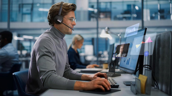 Yealink WH64 Dual Teams Headset inkl. Basisstation - Optimiert für Microsoft Teams, Zwei-Ohr-Design,