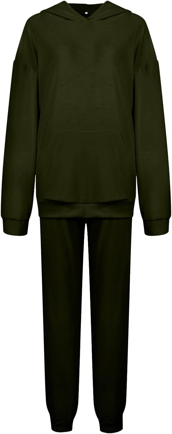 Ansenesna Hausanzug Samt Damen Velour Plüsch Winter Elegant Jogginganzug Frauen Mit Kapuze Freizeita