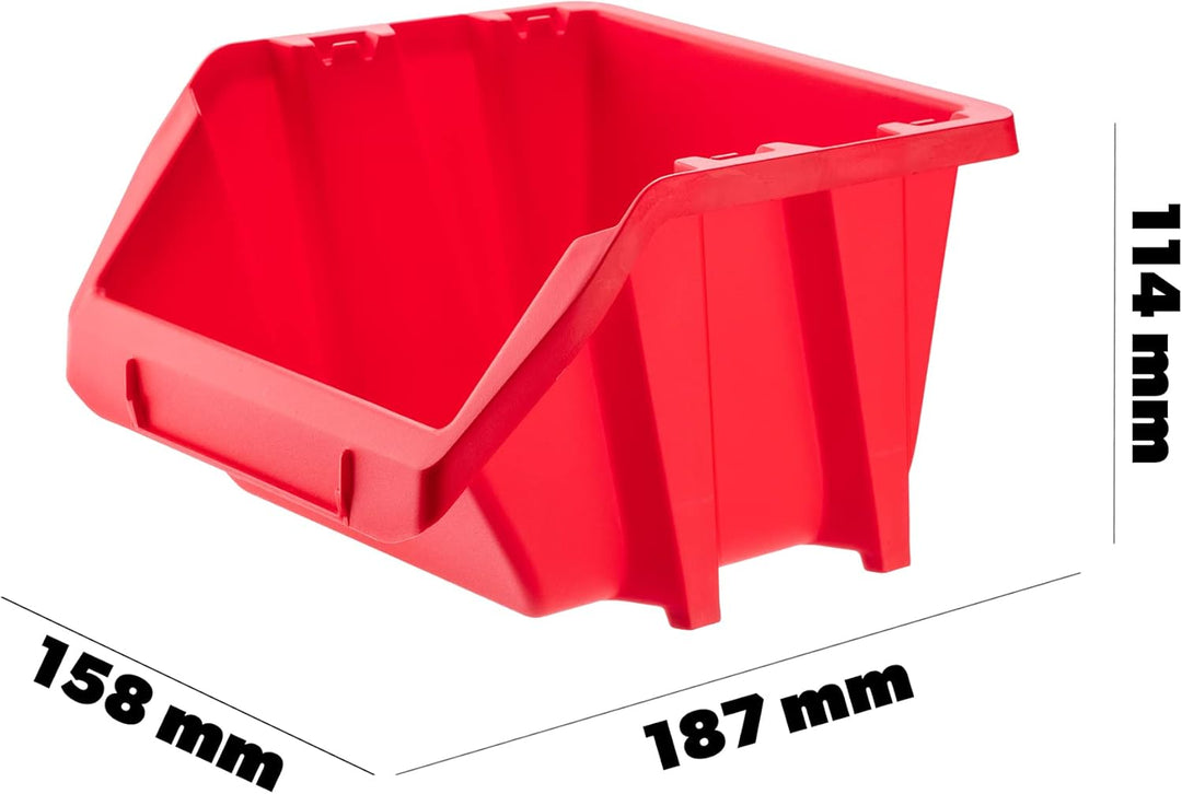 KADAX Werkstatt-Stapelkiste, kleine Sortierbox aus PP Kunststoff, Sichtlagerbox in verschiedenen Grö