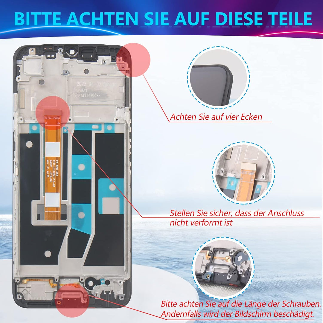 RongZy Kompatibel mit Oppo A54s CPH2273 Ersatz Bildschirm LCD Display und Touchscreen-Digitizer mit