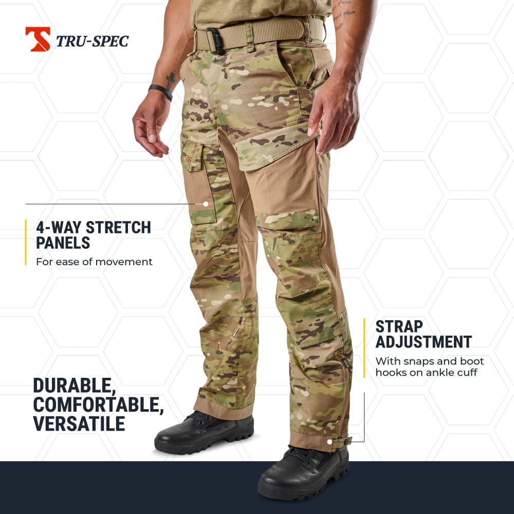 Tru-Spec Herren Cargo Hosen Multicam/Coyote 34W / 32L, Multicam/Coyote 34W / 32L