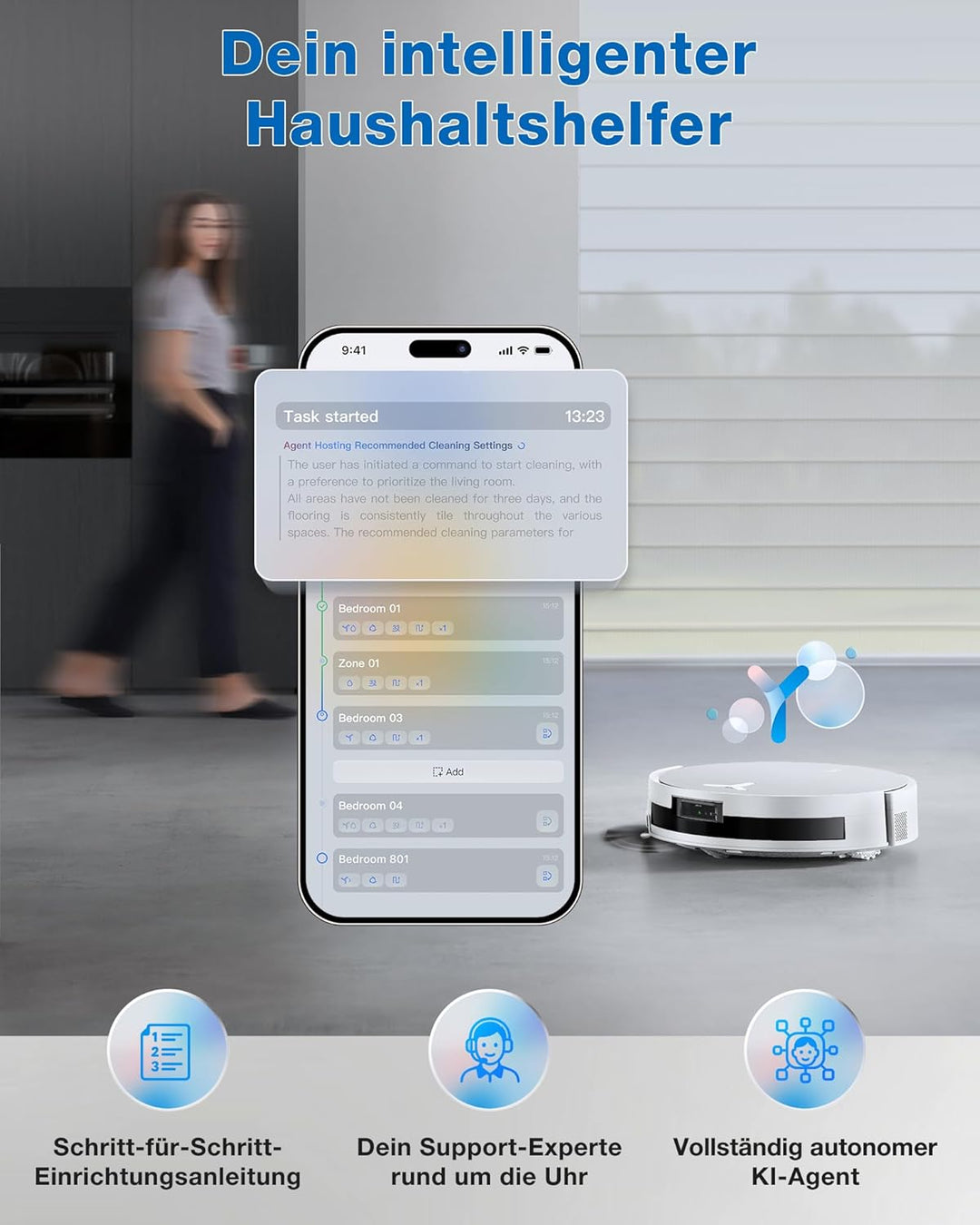 ECOVACS DEEBOT X11 PRO Omni Saugroboter mit Wischfunktion, ultraschneller PowerBoost, 19.500 Pa Blas