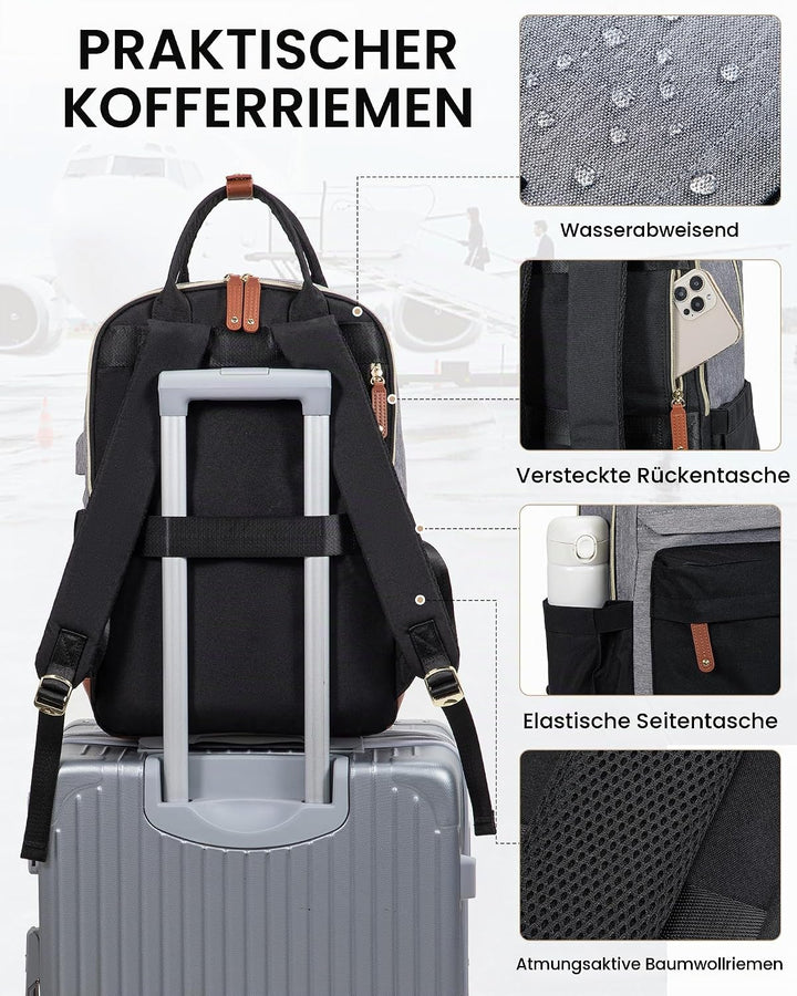 LOVEVOOK Schulrucksack Teenager Mädchen, Schultasche Arbeitstasche Damen Herren mit 15,6 Zoll Laptop