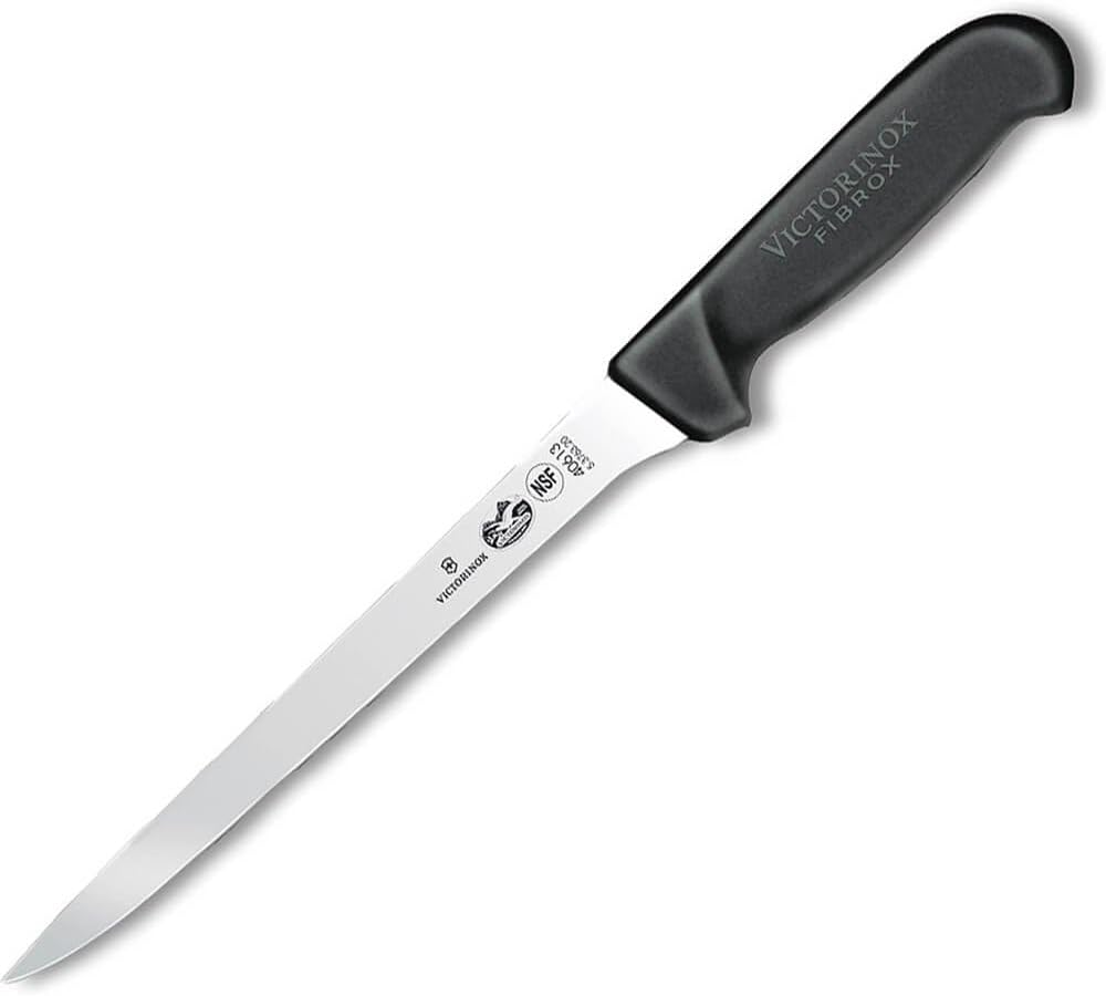 Victorinox Küchenmesser Filetiermesser flex Fibrox 20 cm Messer, Edelstahl, rostfrei, Schwarz, Stand