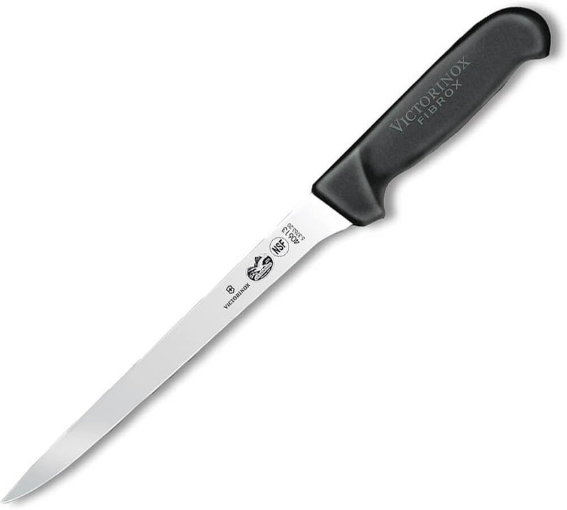 Victorinox Küchenmesser Filetiermesser flex Fibrox 20 cm Messer, Edelstahl, rostfrei, Schwarz, Stand