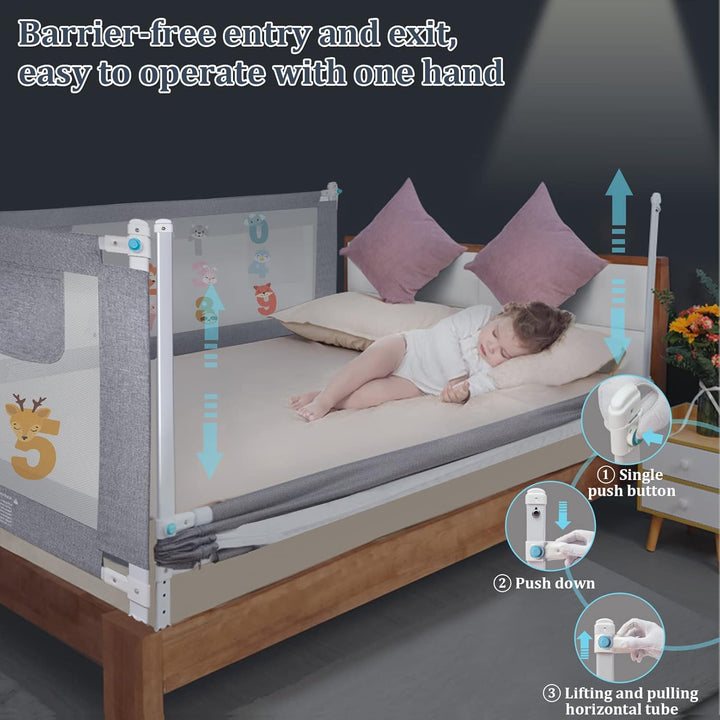 Sentasi Rausfallschutz Kinderbett 150CM, Rausfallschutz Bett Con Elevación Vertical, Baby Bettgitter