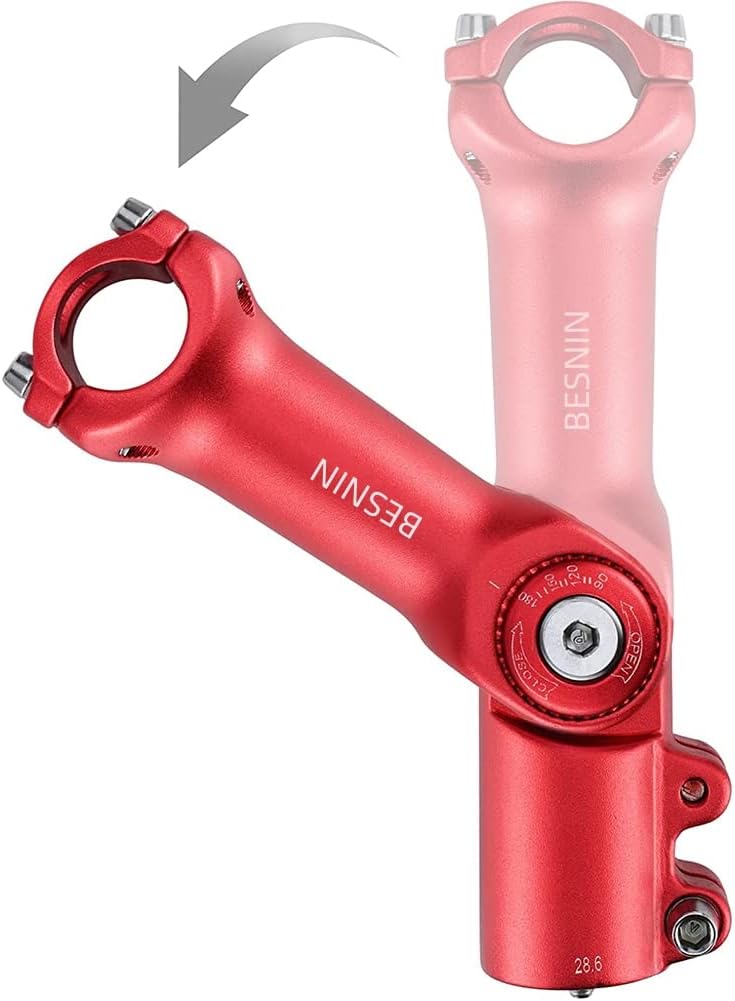 BESNIN Fahrrad Vorbau,Radfahren MTB Vorbau 0-90° 31.8MM OR 25.4MM 60/93/100mm Mountainbike Lenker Vo