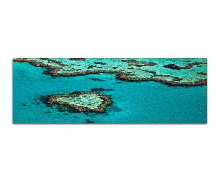 Paul Sinus Art Panoramabild auf Leinwand und Keilrahmen 150x50cm Australien Great Barrier Reef Herzf