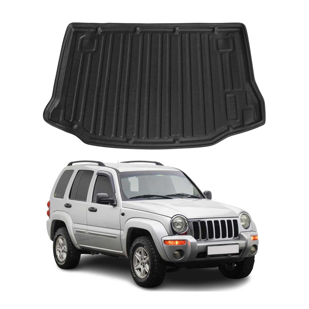 OMAC Kofferraumwanne Laderaumwanne kompatibel mit Jeep Cherokee 2002-2007 Gummi TPE Schwarz