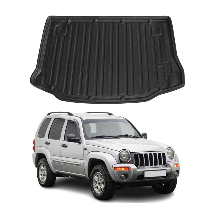 OMAC Kofferraumwanne Laderaumwanne kompatibel mit Jeep Cherokee 2002-2007 Gummi TPE Schwarz