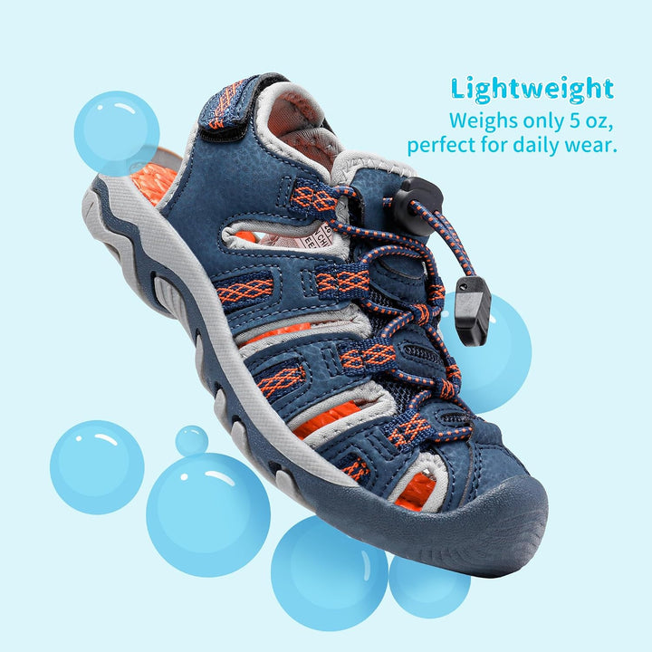 DREAM PAIRS Sandalen für Jungen, Mädchen, Bambus/Kleinkind/grosse Kinder, Sommer, geschlossen, Toe,